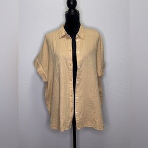 Gap Beige Cotton Gauze Button-Up – XXL